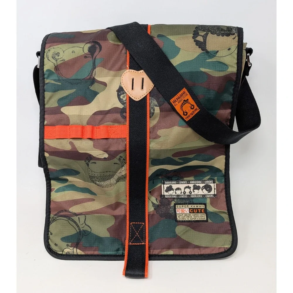 Harajuku Lovers Gwen Stefani Crossbody Messenger Bag Camouflage Camo Kawaii